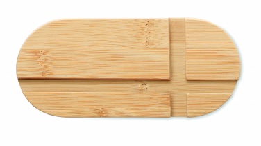 Logo trade promotional giveaways image of: Bamboo tablet/smartphone stand
