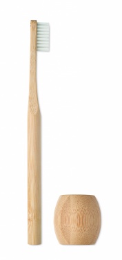 Logotrade promotional product picture of: Bamboo tooth brush with stand