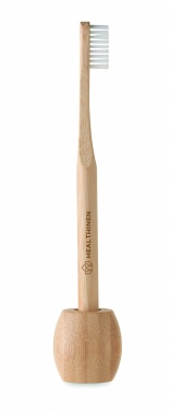 Logo trade business gift photo of: Bamboo tooth brush with stand