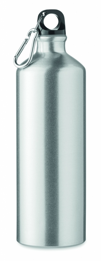 Logotrade corporate gift image of: 1000 ml single-walled aluminum water bottle with a carabiner