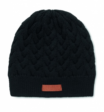 Logotrade business gift image of: Cable knit beanie in RPET
