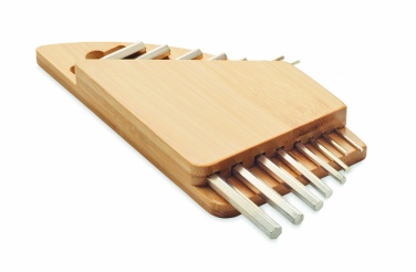 Logotrade promotional item image of: Hex key set in bamboo