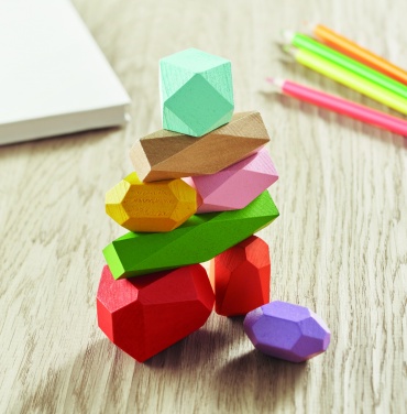 Logotrade corporate gift image of: 8 stacking wood rocks in pouch