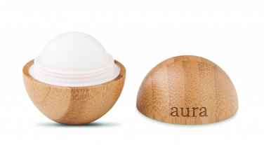Logotrade promotional items photo of: Lip balm in round bamboo case