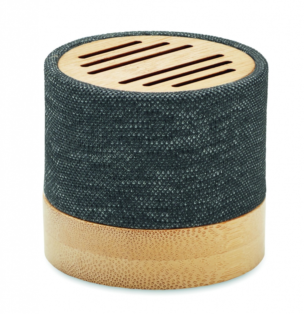 Logo trade promotional giveaways picture of: Bamboo RPET wireless speaker
