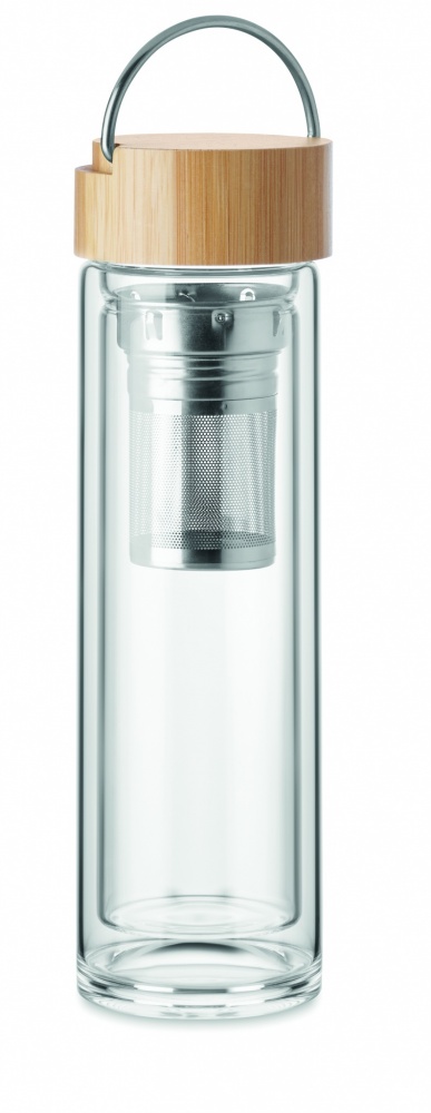 Logo trade corporate gifts picture of: Double wall glass bottle 400ml Berlin