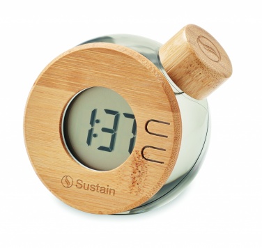 Logotrade corporate gift picture of: Water powered bamboo LCD clock