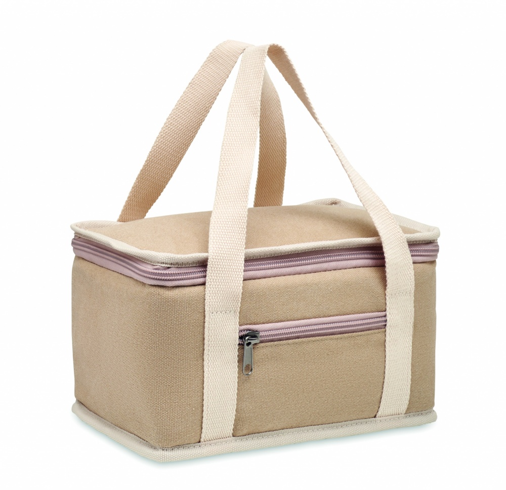 Logo trade promotional giveaways image of: 6 can cool bag canvas 320gr/m²