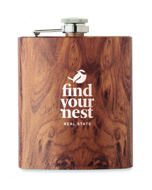 Logo trade business gifts image of: Slim hip flask 190 ml
