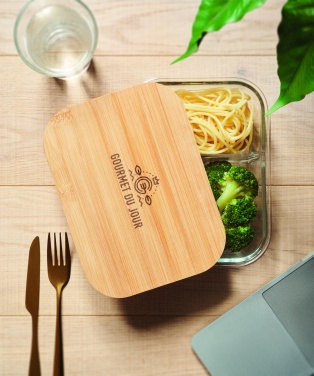 Logo trade promotional merchandise photo of: Glass lunch box with bamboo lid