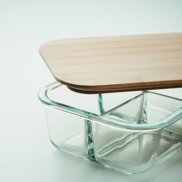 Logo trade promotional merchandise image of: Glass lunch box with bamboo lid