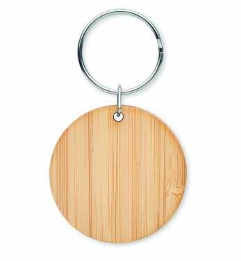 Logotrade promotional items photo of: Round bamboo key ring Pieksämäki