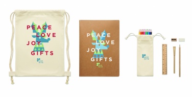 Logo trade advertising products image of: Kids drawing set in drawstring