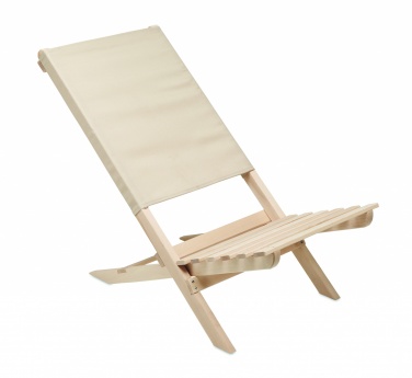 Logo trade business gift photo of: Foldable wooden beach chair