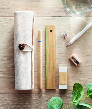 Logotrade promotional giveaway picture of: Stationary set in cotton pouch
