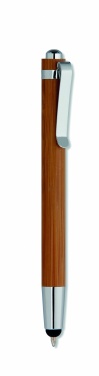 Logo trade promotional items image of: Bamboo pen and pencil set