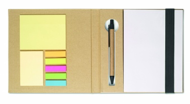 Logo trade business gift photo of: Notebook with memo set and pen