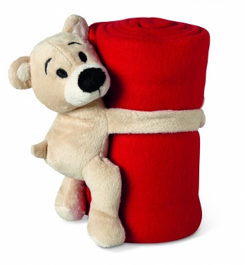 Logo trade promotional giveaway photo of: Fleece blanket with bear
