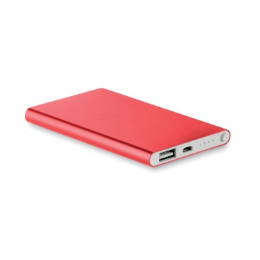 Logo trade advertising products image of: Flat power bank 4000 mAh