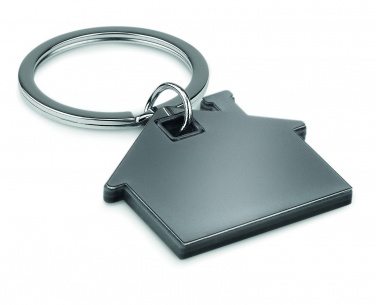 Logo trade corporate gifts image of: House shape plastic key ring Rezekne