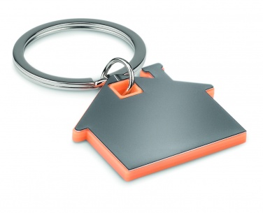 Logo trade corporate gift photo of: House shape plastic key ring Rezekne