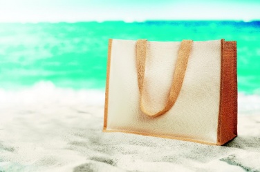 Logotrade promotional item picture of: Jute and canvas shopping bag