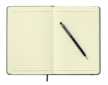 Logo trade promotional giveaways picture of: A5 notebook w/stylus 72 lined