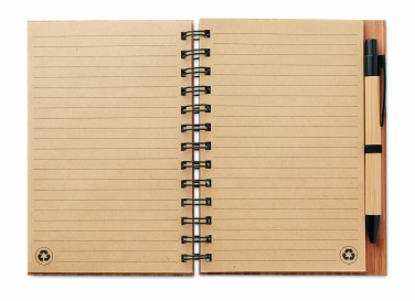Logo trade promotional items picture of: Bamboo notebook with pen lined BAMBLOC
