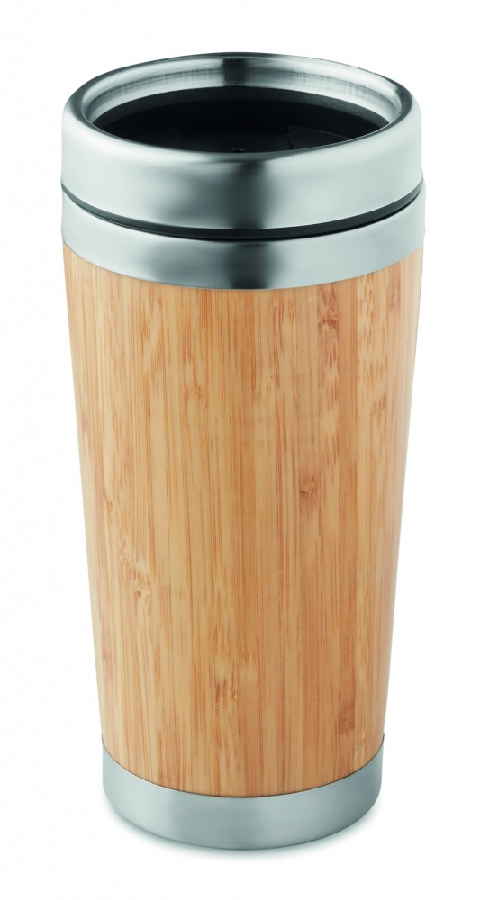 Logo trade promotional item photo of: Double wall bamboo flask 430ml