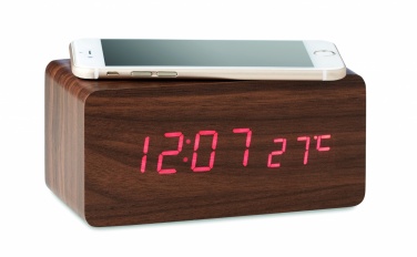 Logotrade corporate gift image of: LED clock/5W wireless charger