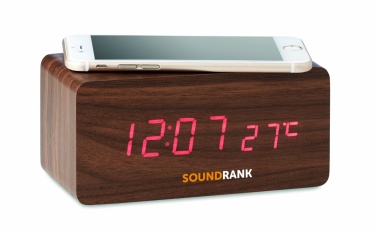 Logotrade corporate gift picture of: LED clock/5W wireless charger