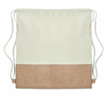 Logo trade promotional merchandise image of: Drawstring bag w/ jute details