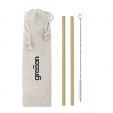 Logotrade promotional product picture of: Bamboo Straw w/brush in pouch