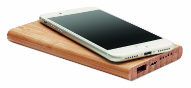 Logo trade corporate gifts picture of: Wireless power bank in bamboo 6000mAh ARENA