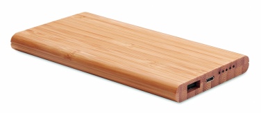 Logo trade promotional product photo of: Wireless power bank in bamboo 6000mAh ARENA