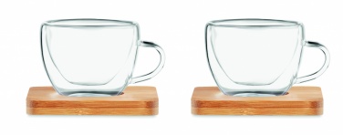 Logo trade promotional item photo of: Set of 2 double wall espresso