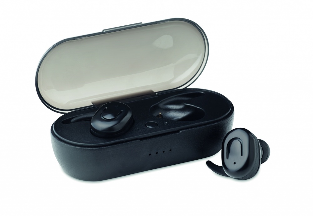 Logo trade advertising products image of: TWS earbuds with charging box