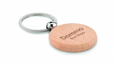 Logotrade promotional product picture of: Round wooden key ring Saldus