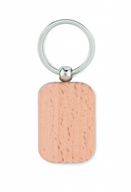 Logo trade advertising products picture of: Rectangular wooden key ring Bauska