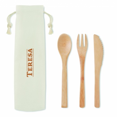 Logo trade promotional products image of: Bamboo cutlery set