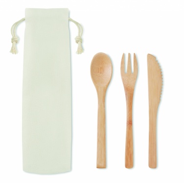 Logo trade promotional gift photo of: Bamboo cutlery set