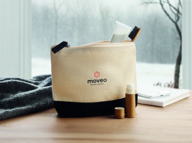 Logo trade promotional products picture of: Bicolour cotton cosmetic bag