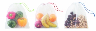 Logo trade promotional products image of: Set of 3 RPET mesh food bags