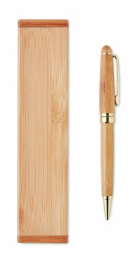 Logotrade advertising products photo of: Bamboo twist-action ballpoint pen in a box
