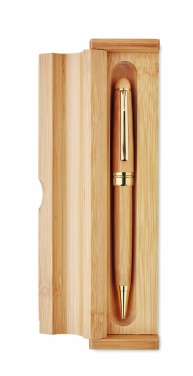 Logotrade promotional merchandise photo of: Bamboo twist-action ballpoint pen in a box