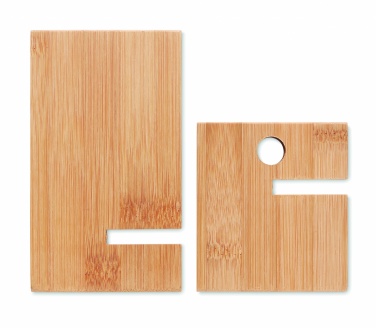 Logo trade promotional giveaways image of: Bamboo phone stand/ holder WHIPPY