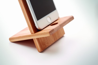 Logo trade promotional giveaways image of: Bamboo phone stand/ holder WHIPPY