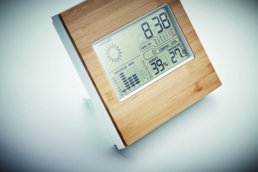 Logotrade advertising product picture of: Weather station bamboo front TURKU