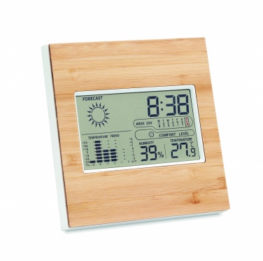 Logotrade advertising product image of: Weather station bamboo front TURKU