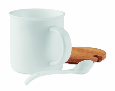 Logo trade promotional gifts image of: Porcelain mug with spoon